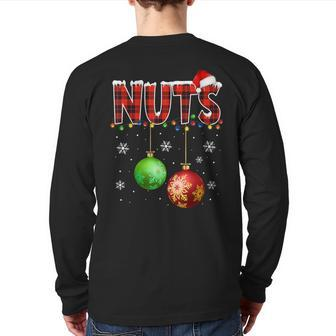 Chestnuts Matching Couples Christmas Lights Nuts Back Print Long Sleeve T-shirt - Seseable