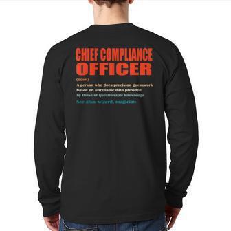 Chief Compliance Officer Vintage Definition Wizard Magician Back Print Long Sleeve T-shirt | Mazezy