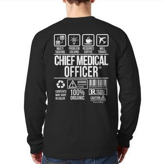 Chief Medical Officer Job Profession Dw Back Print Long Sleeve T-shirt | Mazezy