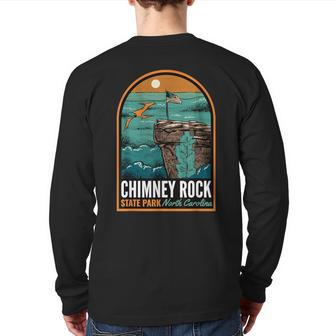 Chimney Rock State Park Nc Vintage Back Print Long Sleeve T-shirt | Mazezy
