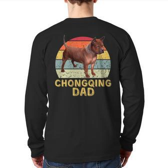 Chinese Chongqing Dog Dad Retro My Dogs Are My Cardio Back Print Long Sleeve T-shirt | Mazezy