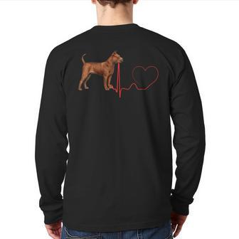 Chinese Chongqing Dog Heartbeat Ekg My Dogs Are My Cardio Back Print Long Sleeve T-shirt | Mazezy