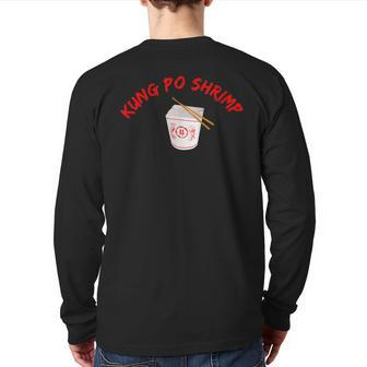 Graphic Chinese Food Apparel-Kung Po Shrimp Back Print Long Sleeve T-shirt | Mazezy