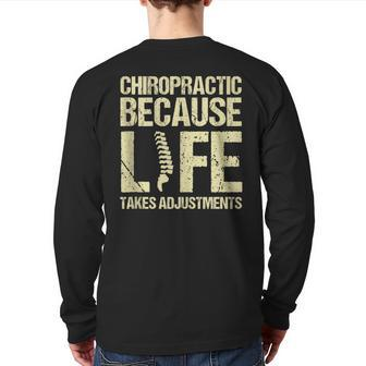 Chiropractor Physiotherapy Assistant Chiropractic Life Back Print Long Sleeve T-shirt | Mazezy