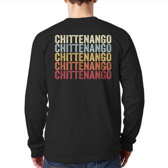 Chittenango New York Chittenango Ny Retro Vintage Text Back Print Long Sleeve T-shirt | Mazezy
