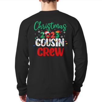 Christmas 2023 Cousin Crew Xmas Lights Matching Pajama Back Print Long Sleeve T-shirt | Mazezy