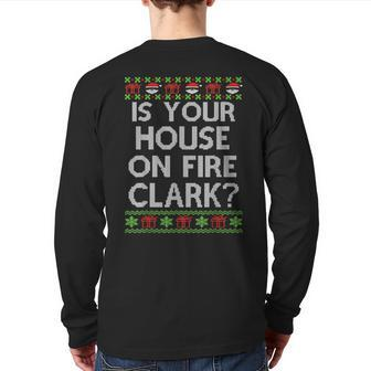 Christmas Family Clark Ugly Sweater Xmas For Vacation Back Print Long Sleeve T-shirt | Mazezy