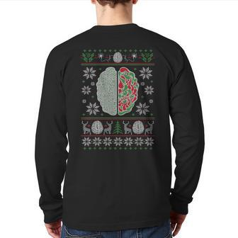 Christmas Have Yourself A Brainy Christmas And A Neuro Back Print Long Sleeve T-shirt - Seseable