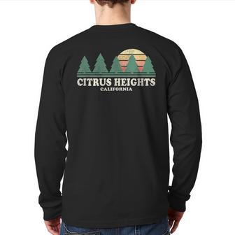 Citrus Heights Ca Vintage Throwback Retro 70S Back Print Long Sleeve T-shirt | Mazezy