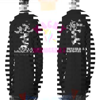 Classic Wacky Wednesday Unicorn Mismatch Outfit Back Print Long Sleeve T-shirt - Thegiftio