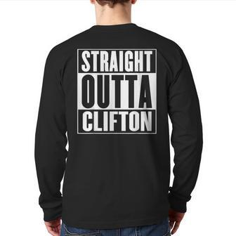 Clifton Straight Outta Clifton Back Print Long Sleeve T-shirt | Mazezy