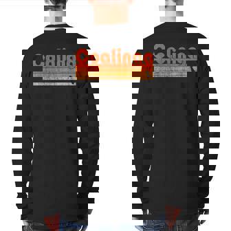 Coalinga California Retro 80S Style Back Print Long Sleeve T-shirt | Mazezy