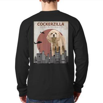 Cockerzilla Cocker Spaniel Dog Lovers Back Print Long Sleeve T-shirt | Mazezy