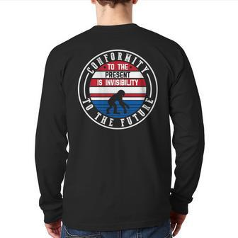 Conformity To The Future Quotes Store Motif Graph Back Print Long Sleeve T-shirt | Mazezy