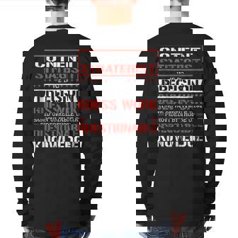 Content Strategist We Do Precision Guesswork Back Print Long Sleeve T-shirt | Mazezy