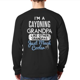 Cool Fathers Day Cayoning Grandpa Back Print Long Sleeve T-shirt | Mazezy