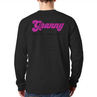Cool Granny Meaning Matching Birthday Present Back Print Long Sleeve T-shirt | Mazezy