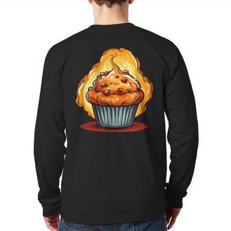 Cool Sweets Muffin For Baking Lovers Back Print Long Sleeve T-shirt | Mazezy
