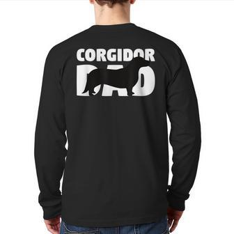 Corgidor For Dog Father 'Corgidor Dad' Corgidor Back Print Long Sleeve T-shirt | Mazezy