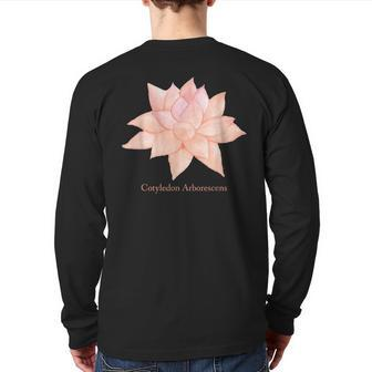 Cotyledon Arborescens Succulents Back Print Long Sleeve T-shirt | Mazezy