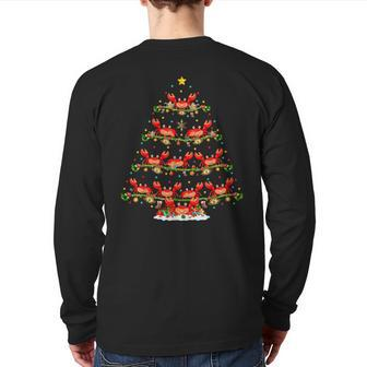 Crab Lover Xmas Lighting Santa Crab Christmas Tree Back Print Long Sleeve T-shirt - Thegiftio UK