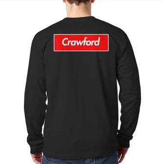 Crawford Name Back Print Long Sleeve T-shirt | Mazezy