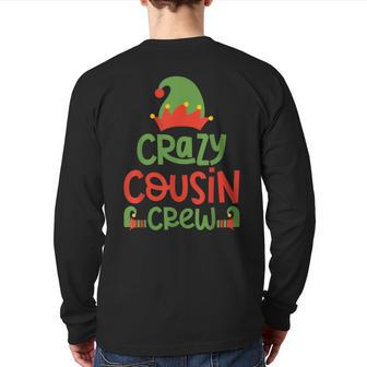 Crazy Cousin Crew Elf Christmas Party Family Matching Pajama Back Print Long Sleeve T-shirt - Monsterry DE