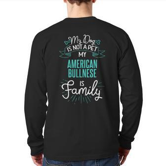 Cute American Bullnese Family Dogn Back Print Long Sleeve T-shirt | Mazezy