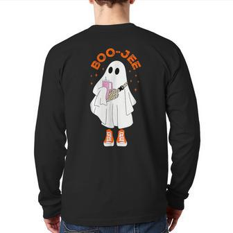 Cute Boo Ghost Spooky Halloween Costume Boo Jee Boujee Back Print Long Sleeve T-shirt - Seseable