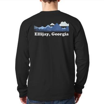 Cute Ellijay Georgia Ga Retro Blue Ridge Mountains Back Print Long Sleeve T-shirt | Mazezy