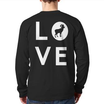 Cute Unique Bighorn Sheep Animal Lover G002223 Back Print Long Sleeve T-shirt | Mazezy