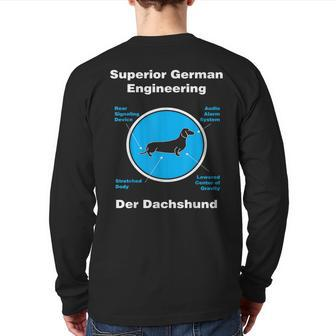 Dachshund Superior German Engineering Back Print Long Sleeve T-shirt | Mazezy