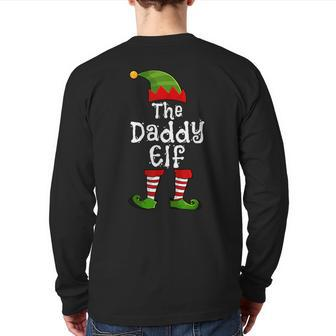 The Daddy Elf Matching Family Group Christmas Party Pajama Back Print Long Sleeve T-shirt - Monsterry DE