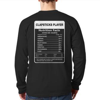 I Destroy Silence Clapsticks Player Back Print Long Sleeve T-shirt | Mazezy