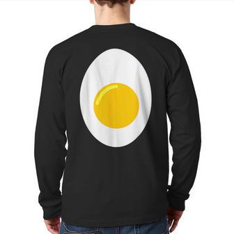 Deviled Egg Costume Add Devil Horns And Tail Halloween Back Print Long Sleeve T-shirt - Monsterry