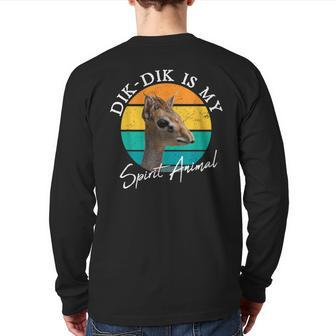 Dik Dik Is My Spirit Animal Wildlife Africa Cute Antelope Back Print Long Sleeve T-shirt | Mazezy
