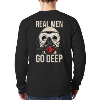 Diving Skull Saying Diving Quote Scuba Diving Back Print Long Sleeve T-shirt | Mazezy