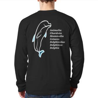 Dolphin Taxonomy Marine Biology Of Dolphins Back Print Long Sleeve T-shirt | Mazezy