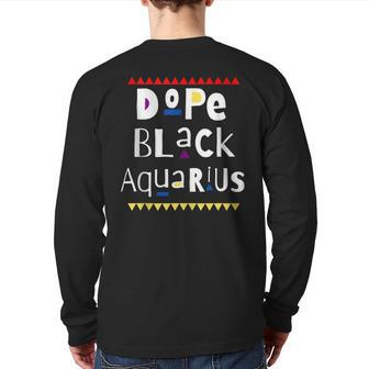 Dope Black Aquarius Back Print Long Sleeve T-shirt | Mazezy