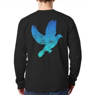 Dove Bird Flying Pigeon Vintage Back Print Long Sleeve T-shirt | Mazezy