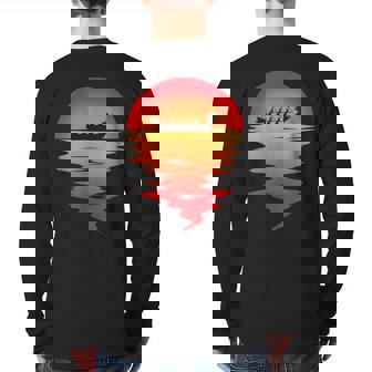 Dragon Boat Racing Team Sunset Back Print Long Sleeve T-shirt | Mazezy