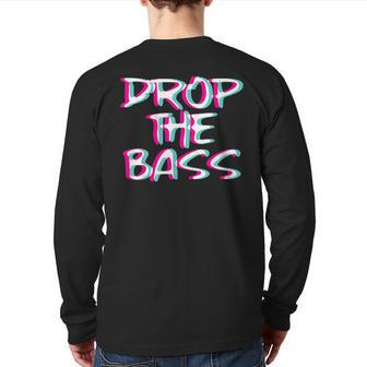 Drop The Bass Outfit I Trippy Edm Festival Clothing Techno Back Print Long Sleeve T-shirt | Mazezy