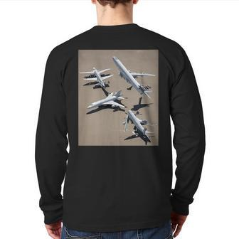E-8 Joint Stars Battlefield Management Back Print Long Sleeve T-shirt | Mazezy