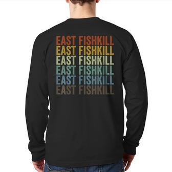 East Fishkill City Retro Back Print Long Sleeve T-shirt | Mazezy
