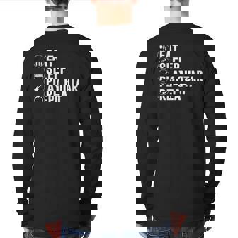 Eat Sleep Play Guitar Repeat Back Print Long Sleeve T-shirt | Mazezy