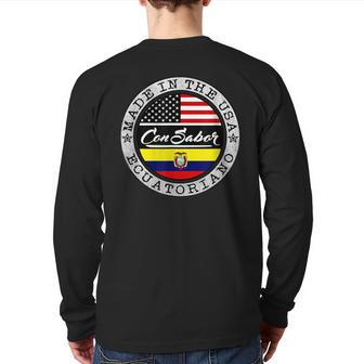 Ecuadorian American Camiseta Ecuatoriana Americana Back Print Long Sleeve T-shirt | Mazezy