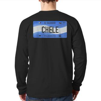 El Salvador With Typical Phrases Chele Back Print Long Sleeve T-shirt | Mazezy