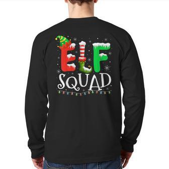 Elf Family Christmas Matching Pajamas Xmas Elf Squad Back Print Long Sleeve T-shirt - Seseable