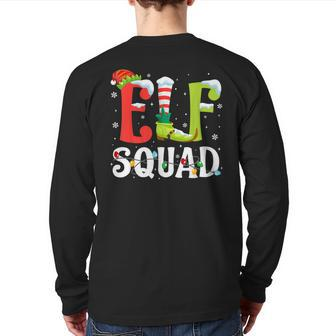 Elf Squad Christmas Family Matching Xmas Elf Pajamas Back Print Long Sleeve T-shirt | Mazezy