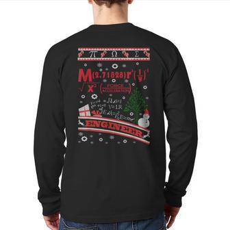 Engineer Ugly Christmas Sweater Engineer T Back Print Long Sleeve T-shirt | Mazezy